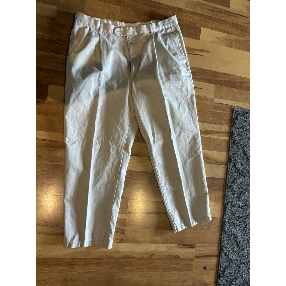 Gary Player Pants Mens Tagged 40x30 Dress  Khaki Pleated Trousers Tan
